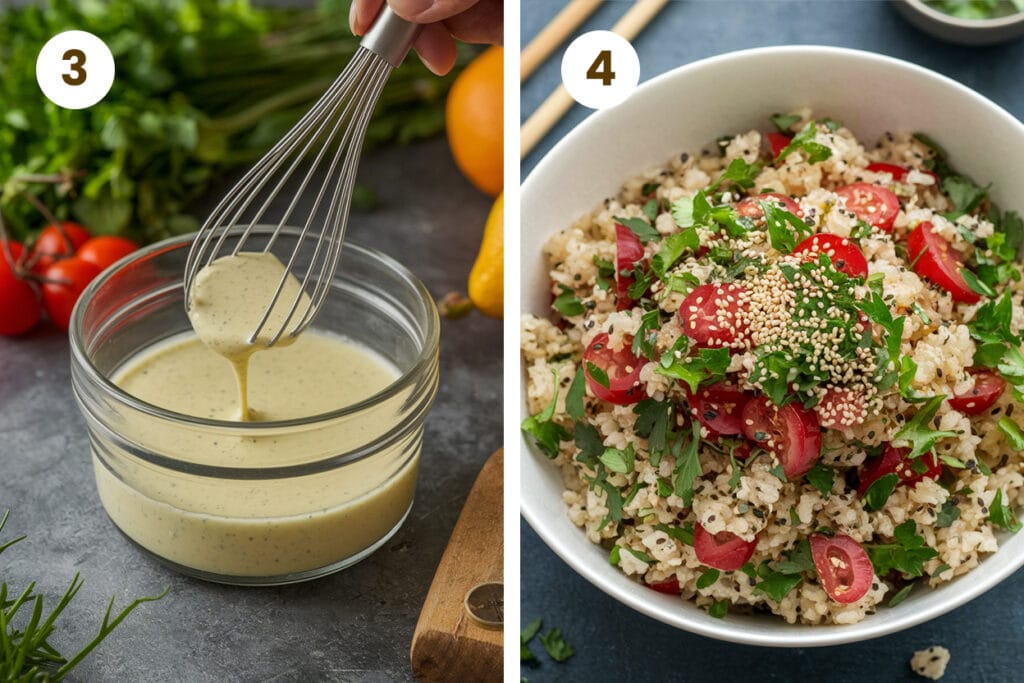 crispy rice salad recipe steps