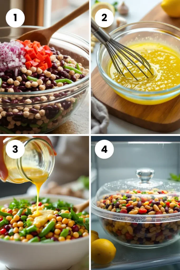step by step how to make Dense Bean Salad Recipes