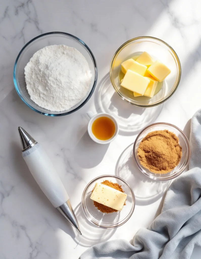 Ingredients for air fryer churros arranged on a kitchen counter