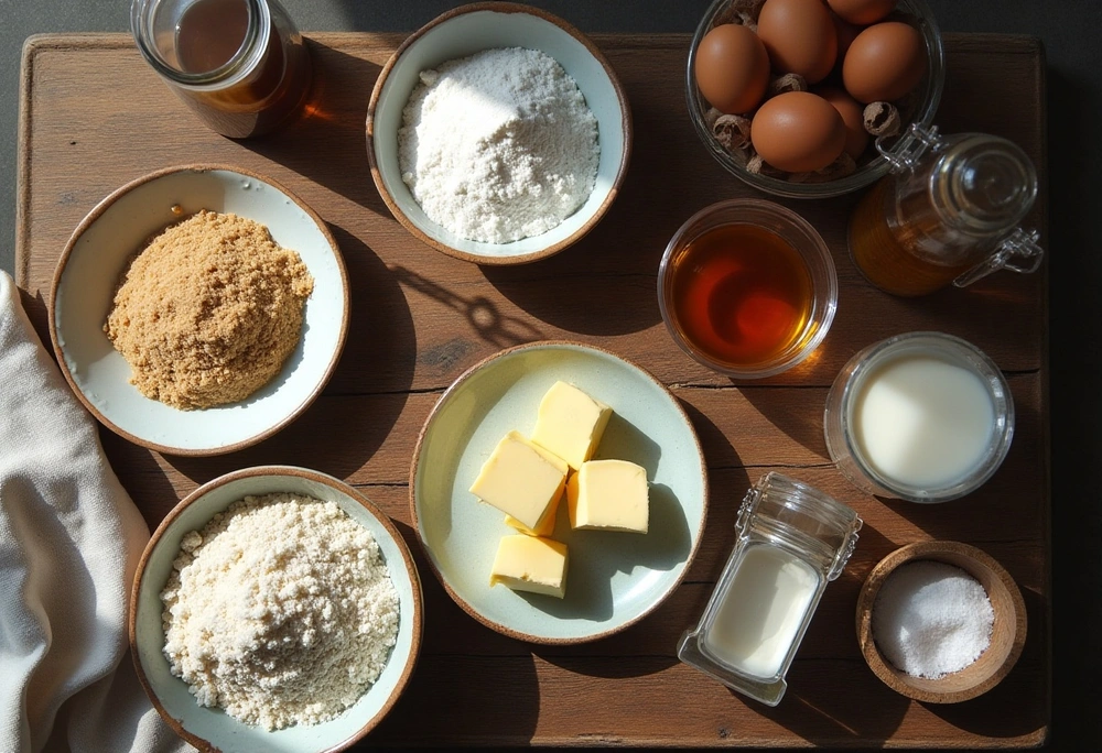 Hear me out cake ingredients laid out