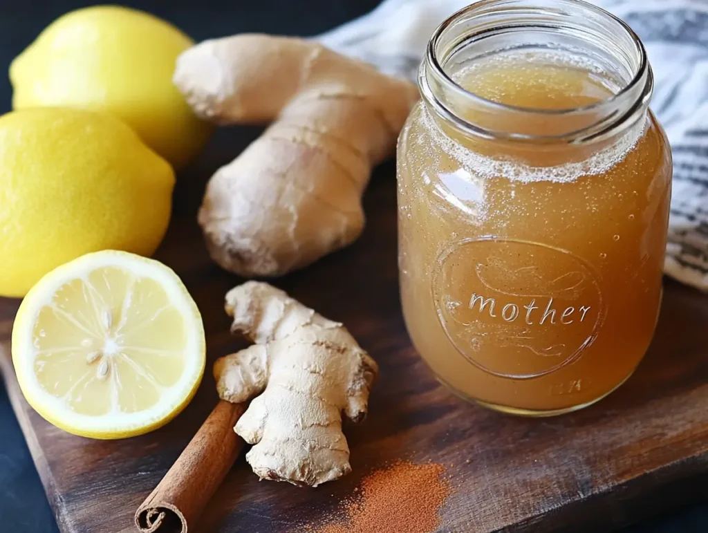 Natural Zepbound recipe with ginger, lemon, apple cider vinegar, and cinnamon