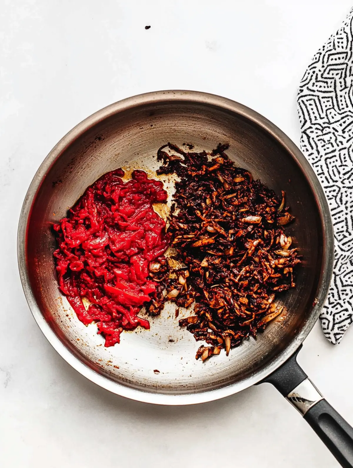 adding-tomato-paste-tex-mex adding tomato paste to sautéed onions for hello fresh tex mex paste