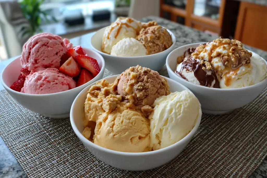 Blue Bell ice cream flavor lineup with banana fudge