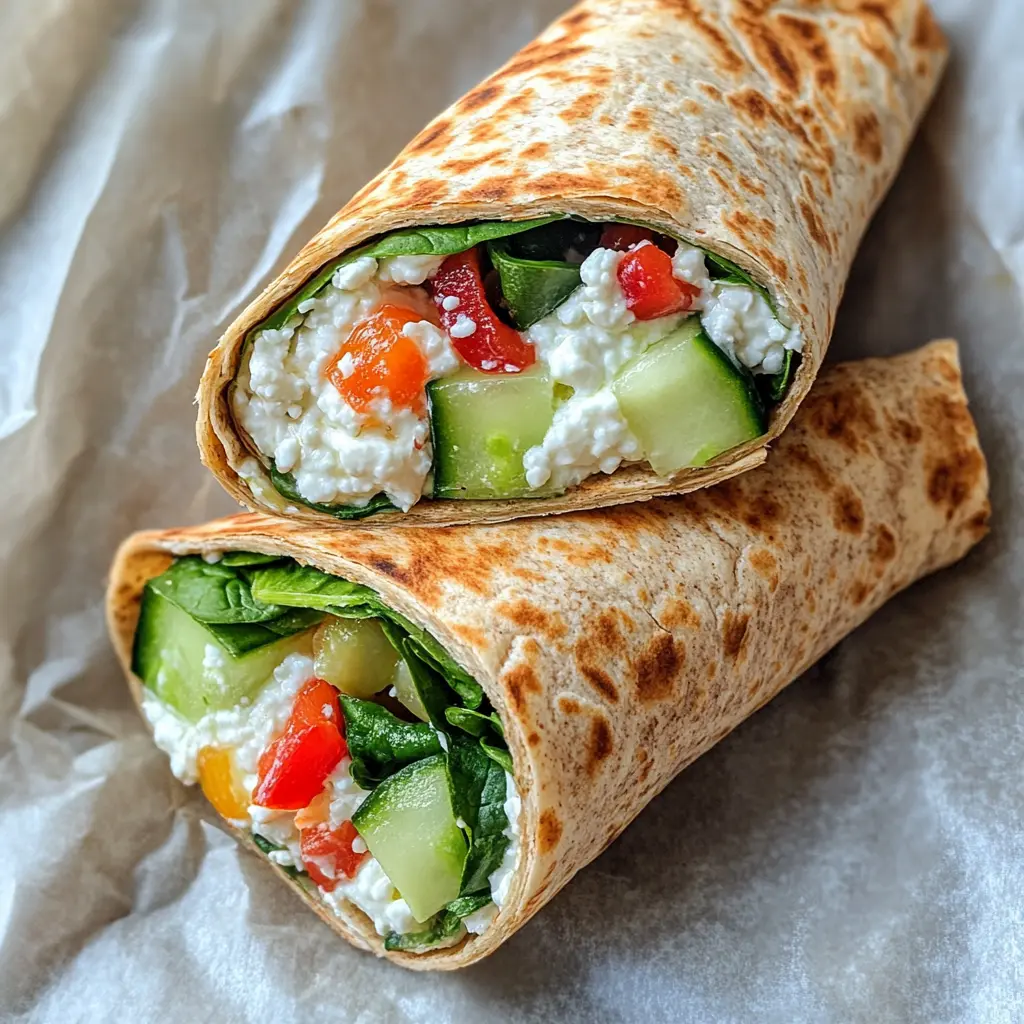 Savory wrap with cottage cheese and vegetables