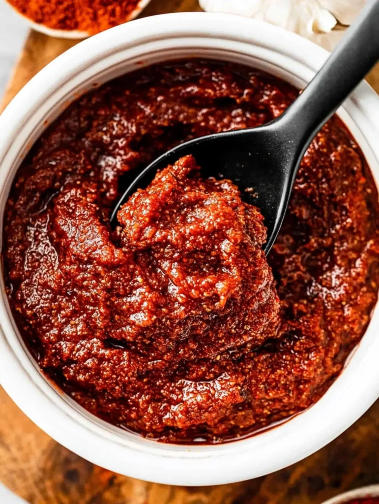 thick hello fresh tex mex paste recipe in white bowl with spoon