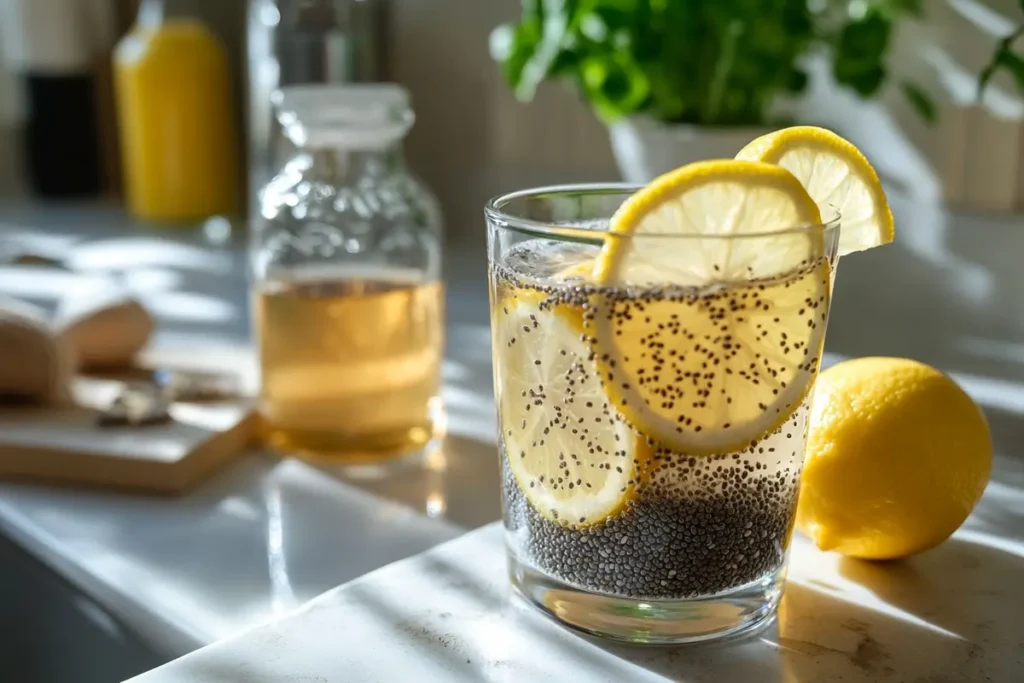 natural Zepbound drink recipe with chia and lemon