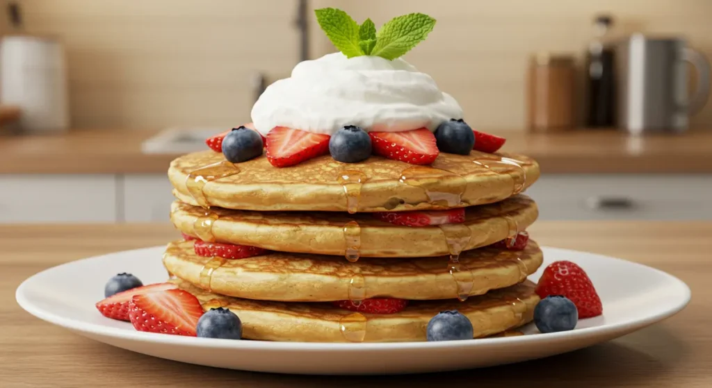 Martha Stewart pancakes with fresh toppings