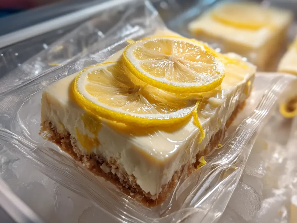 Storing lazy day lemon cream pie bars for later