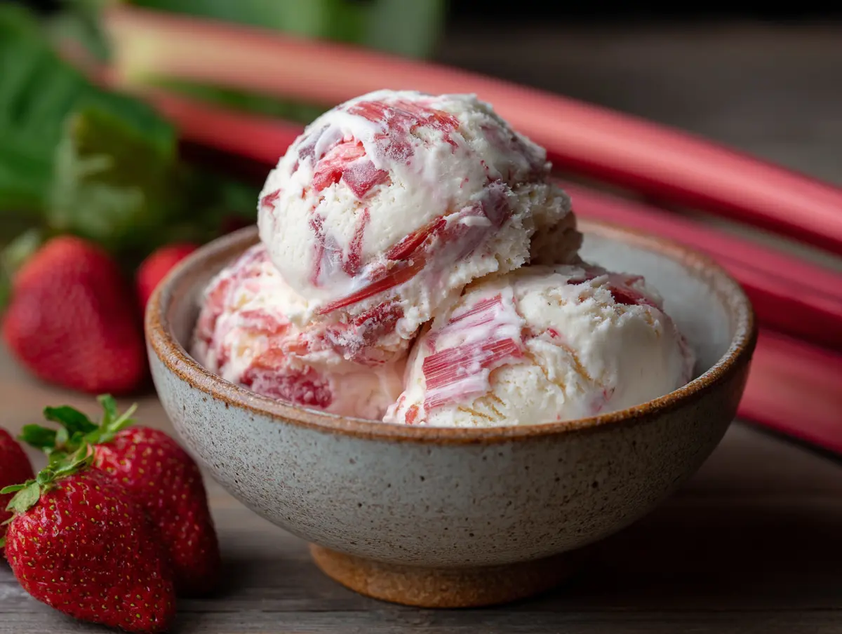 Strawberry Rhubarb Ice Cream (Tangy, Sweet & Swirled to Perfection!)