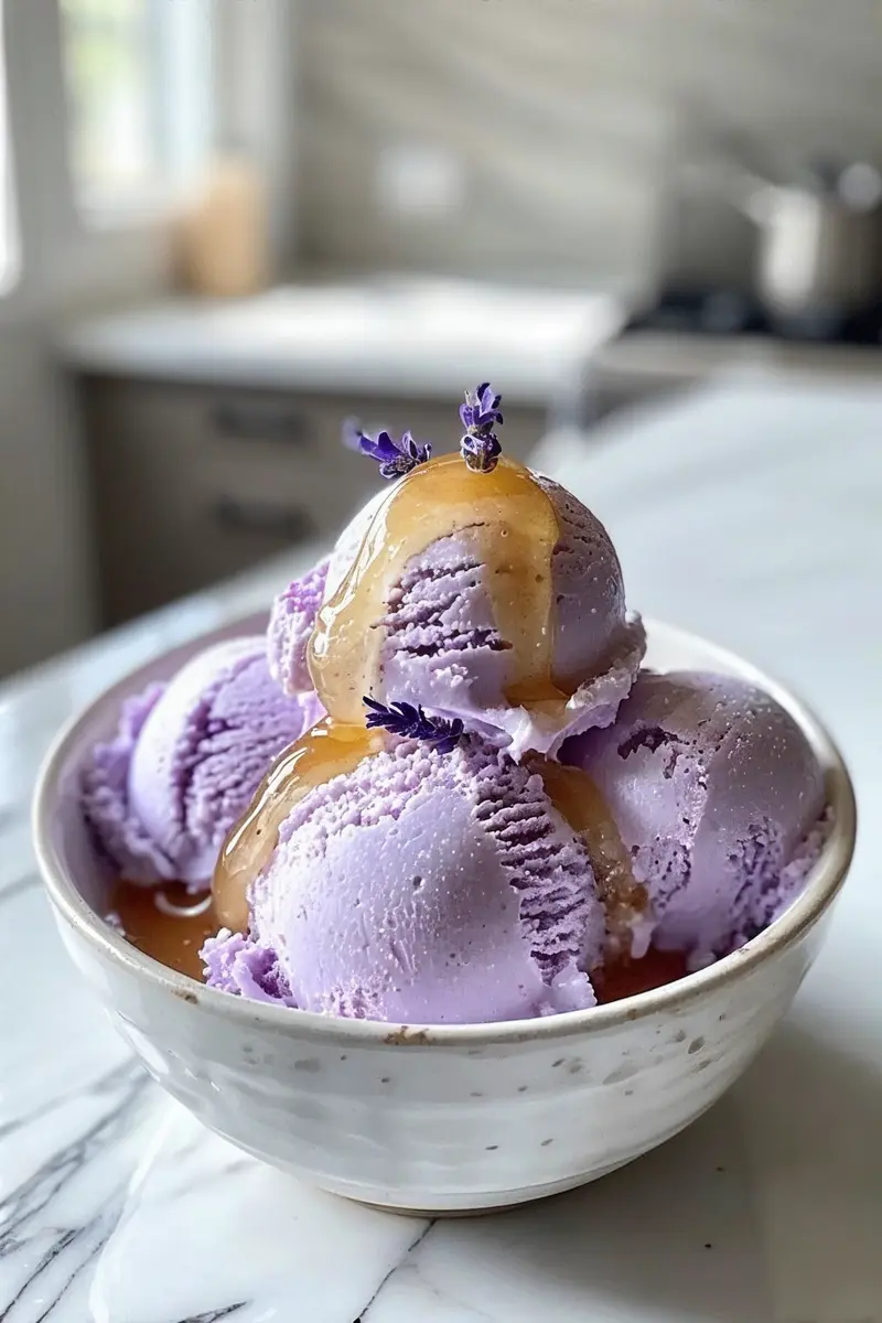 Lavender Honey Ice Cream – Creamy, Floral, and Beautifully Soothing
