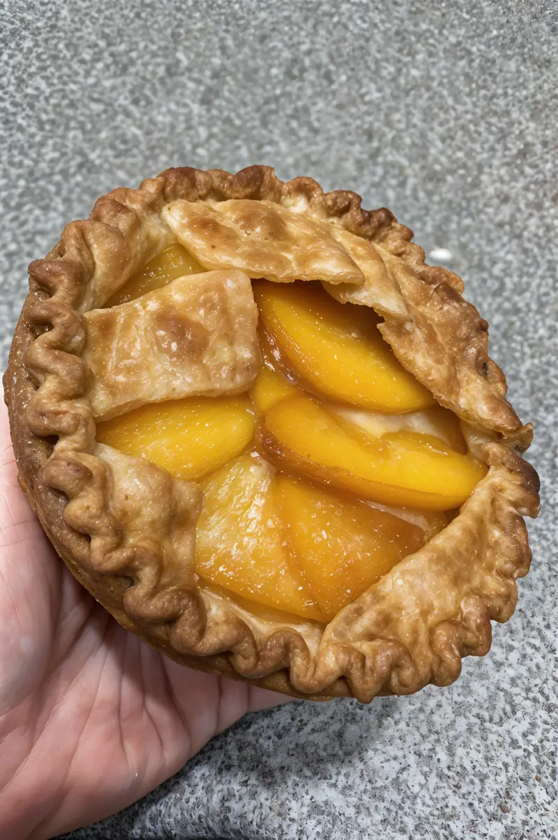 Mini Peach Pies-close-up close up Mini Peach Pies Recipe