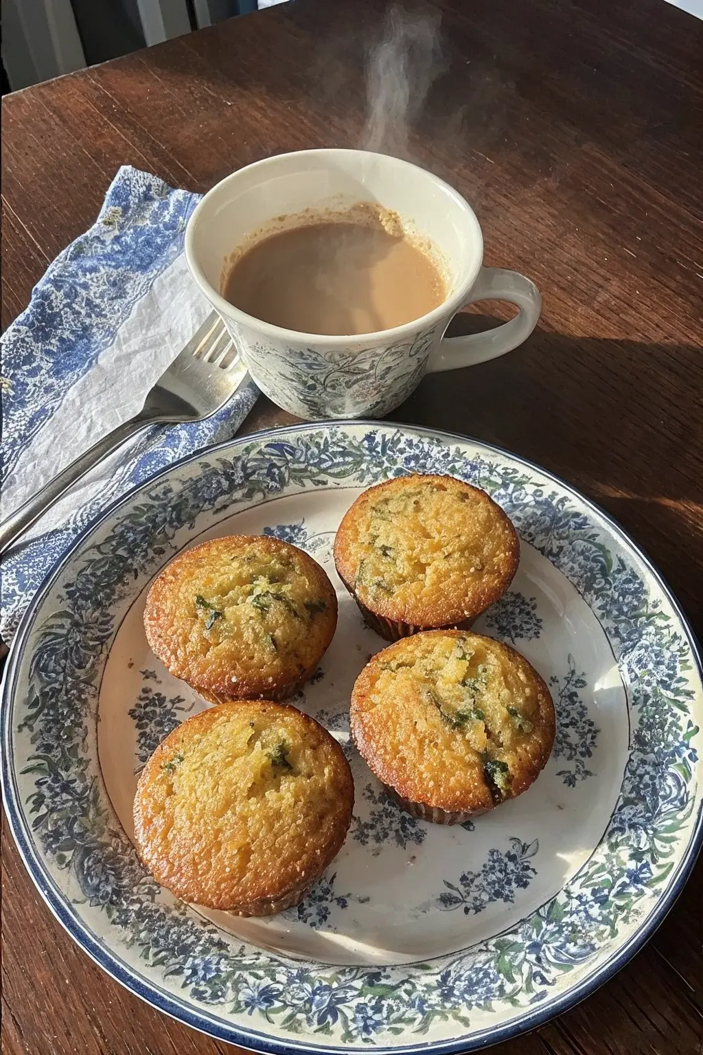 Zucchini coffee cake muffins served Zucchini coffee cake muffins served